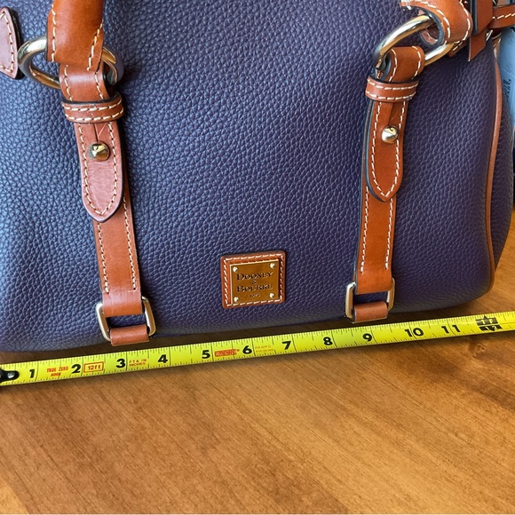 Dooney & Bourke Plum Wine Pebbled Leather Satchel with Whip Stitch - Picture 15 of 16